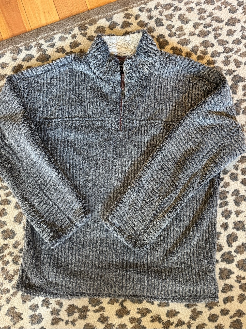 True Grit Men's Heather Gray Half-Zip Knit Pullover